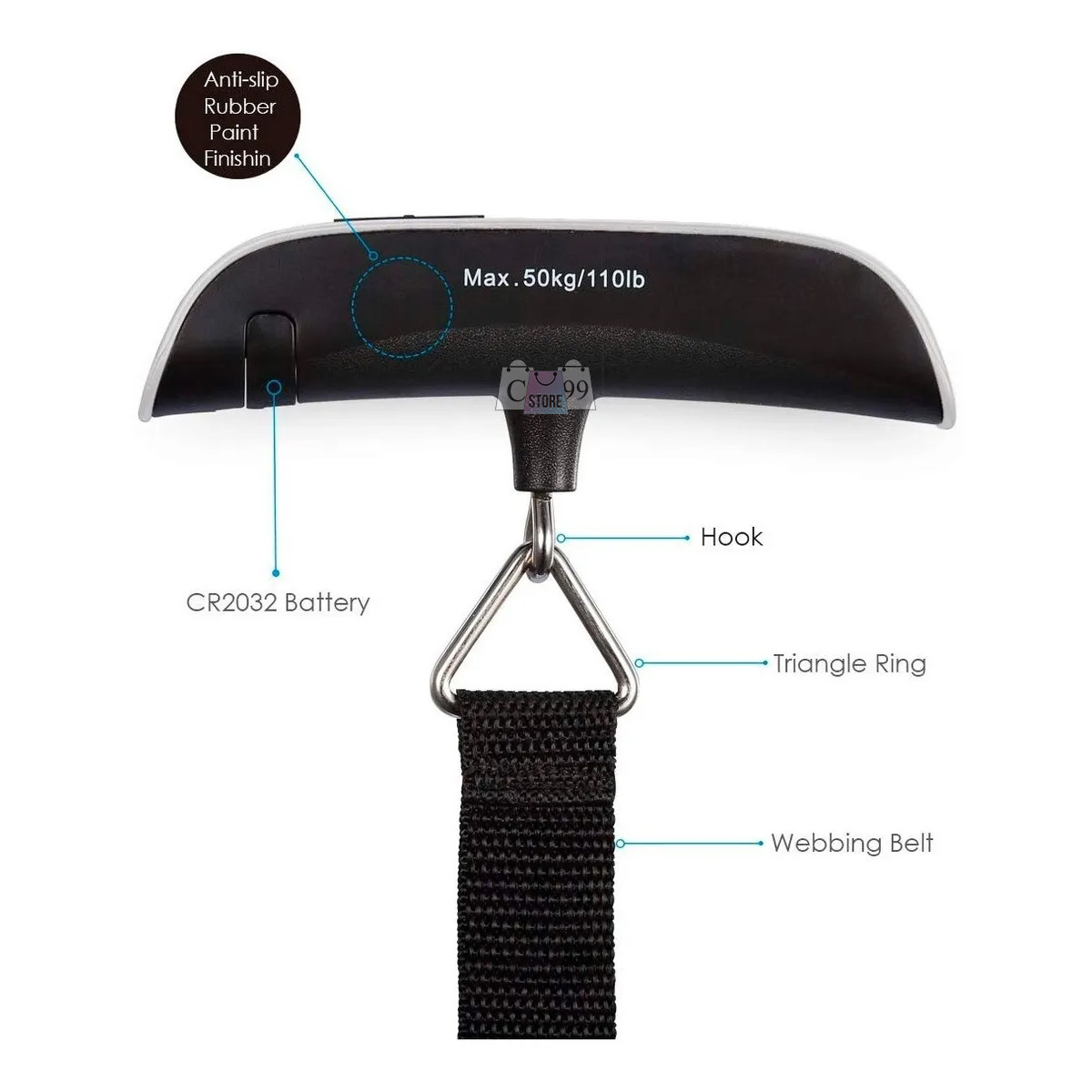 Miniatura 2 de Pesa Maleta Bascula Digital Viajera 50Kg